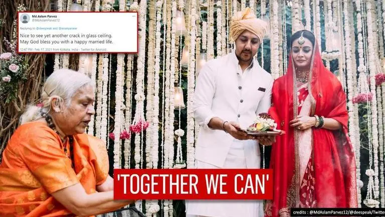 Dia Mirza-Vaibhav Rekhi's wedding conducted by a priestess, fans hail 'long live feminism'
