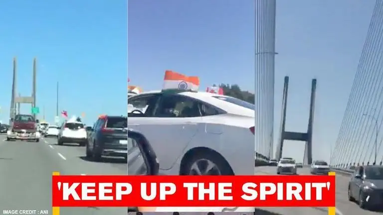 'Tiranga Car Rally' organised in Canada to celebrate Independence Day | Watch Tiranga Car Rally