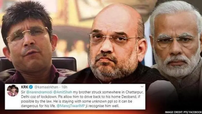 KRK thanks PM Modi, HM for helping stranded brother return home amid COVID-19 lockdown KRK