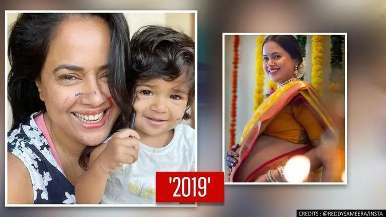 Sameera Reddy flaunts pregnancy glow in throwback pic; gushes on arrival of 'sweetness' Sameera Reddy flaunts pregnancy glow in throwback pic; gushes on arrival of 'sweetness'