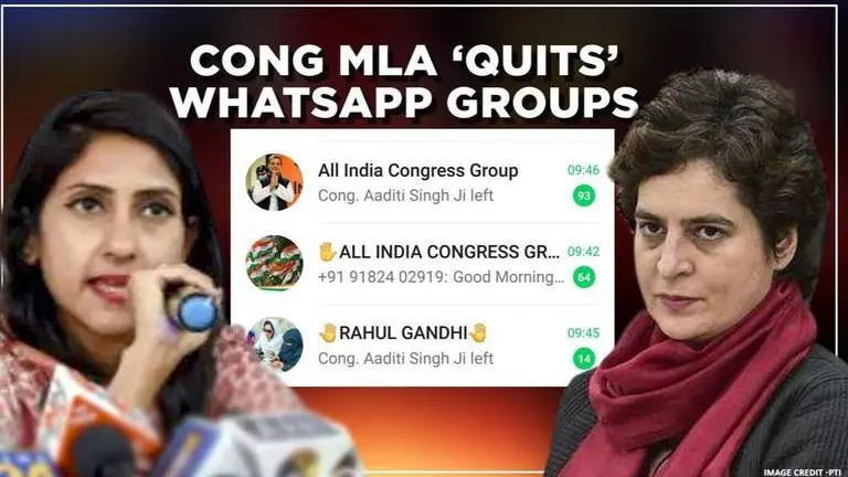 Congress' rebel MLA Aditi Singh quits party's 'WhatsApp groups', hinting at resignation Congress