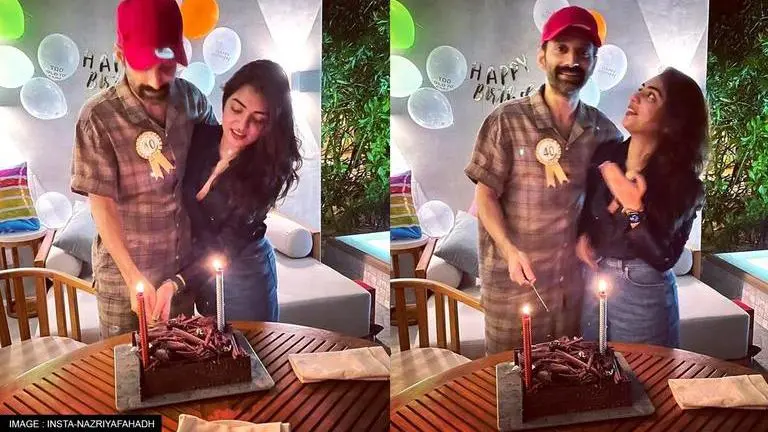 Fahadh Faasil receives sweet birthday wish from wife Nazriya Nazim; 'Aging like fine wine' Fahadh Faasil's birthday