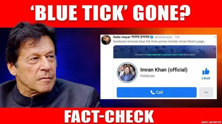 Fact Check: Did Facebook remove the 'blue tick' from Pakistan PM Imran Khan's page? Imran Khan