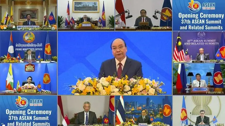 Suga speaks at virtual ASEAN-Japan meeting