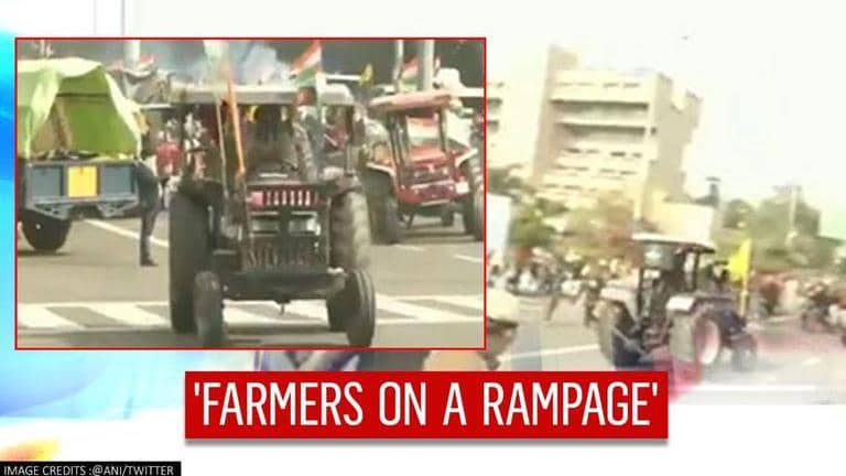 One day on, shock & outrage at tractor charging police, cops jumping ...