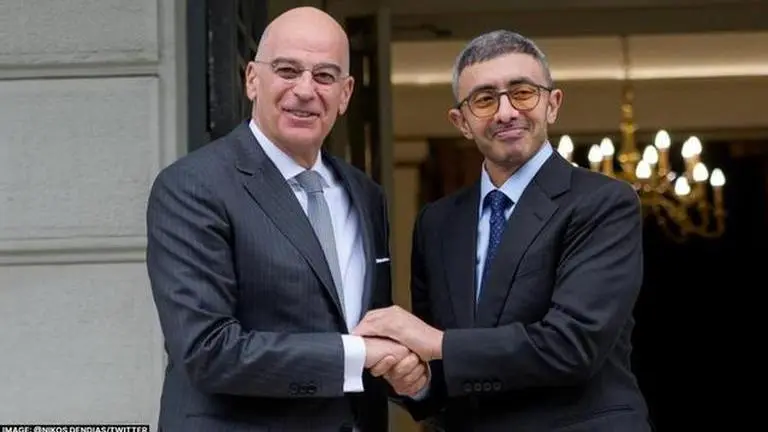 UAE FM Abdullah bin Zayed, Greek FM Dendias review bilateral relations in Athens UAE-Greece FMs