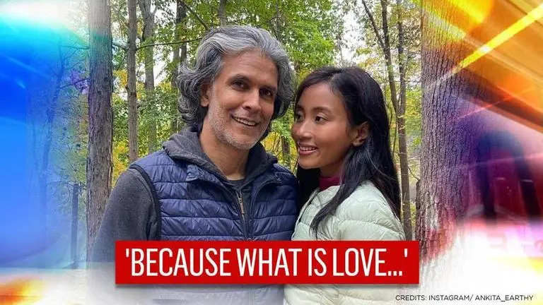 Milind Soman & Ankita Konwar ace the chakrasana at Sandy Hook beach in the US, see photo Milind Soman