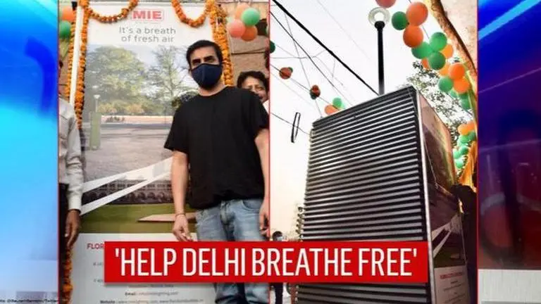 Gautam Gambhir unveils giant air purifier; slams ‘poor’ handling of pollution by Kejriwal Gautam Gambhir