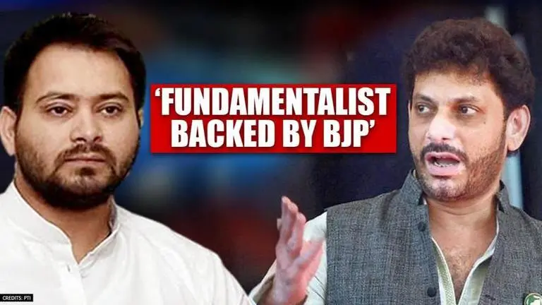 RJD's Tejashwi slams 'BJP-backed fundamentalist' Waris Pathan's '15 cr vs 100 cr' threat Tejashwi Yadav