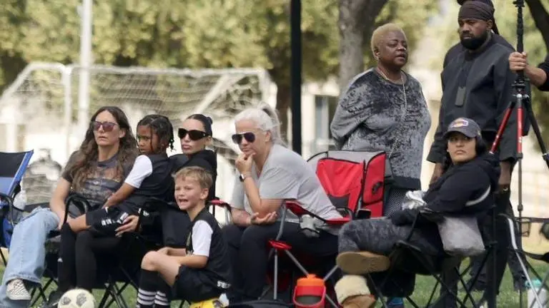 Kim Kardashian, Kanye West attend son Saint soccer game in Tarzana Kim Kardashian
