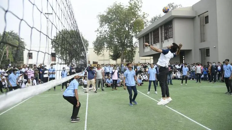 Neeraj Chopra enjoys archery, volleyball with school kids in Gujarat's Ahmedabad | WATCH Neeraj Chopra