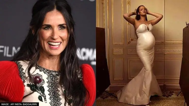 Demi Moore reacts to Rihanna's bold maternity photoshoot after fans compare their look Demi Moore, Rihanna pregnant, Rihanna's bold maternity photoshoot, Demi Moore compares maternity photoshoot