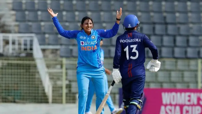 Women's Asia Cup 2022: India record crushing win after bowling out Thailand for just 37 runs