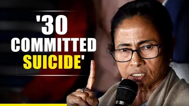 Mamata Banerjee fear-mongers over NRC, claims '30 people committed suicide' in West Bengal Mamata Banerjee