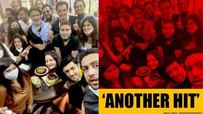 'Aashram' cast celebrates success of the crime series at Prakash Jha's office; see pics Cast of Aashram celebrates success of the crime series at director Prakash Jha's office