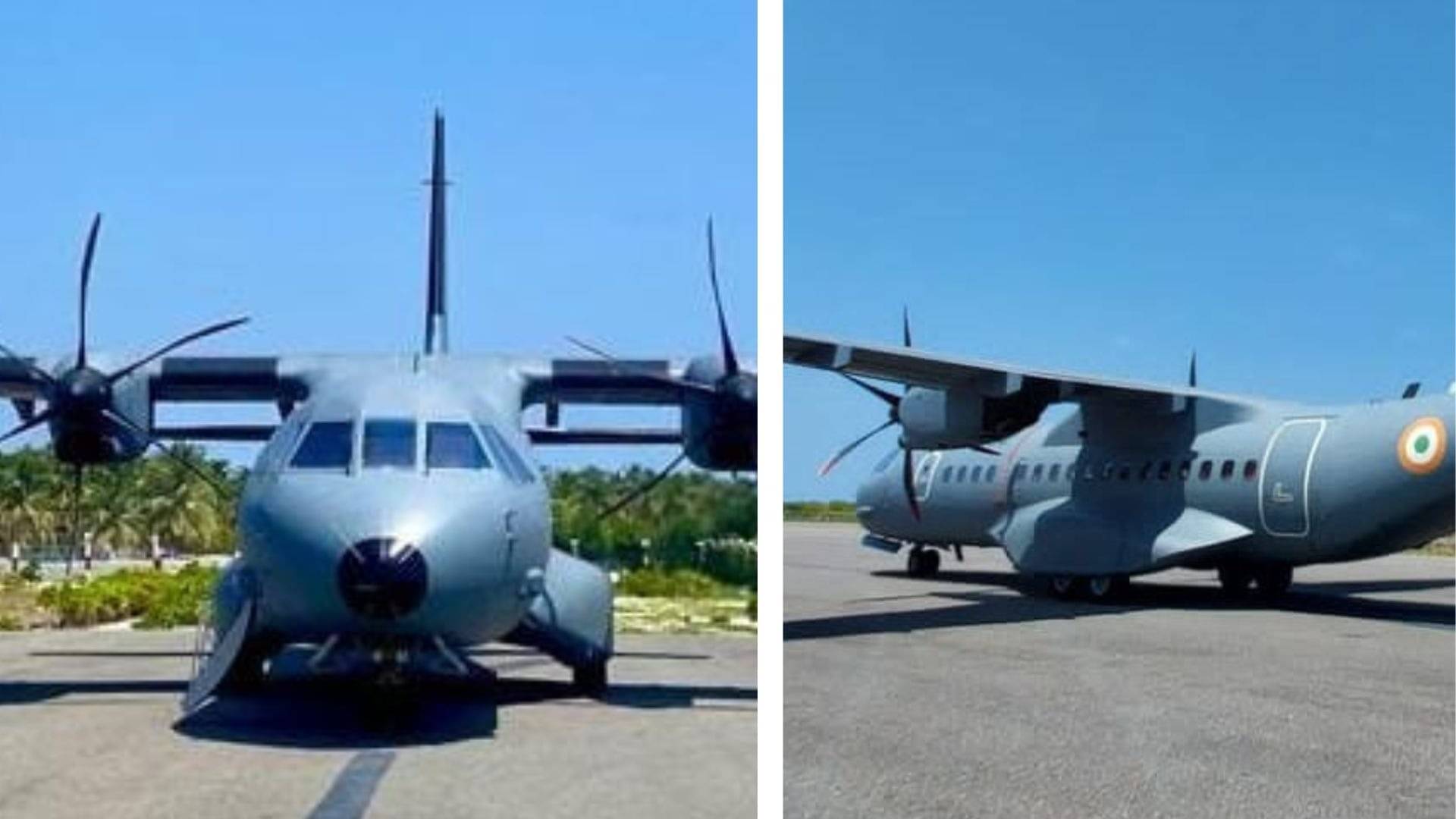 IAF's Newest Airbus C-295 MW Aircraft Makes Maiden Landing at Agatti ...