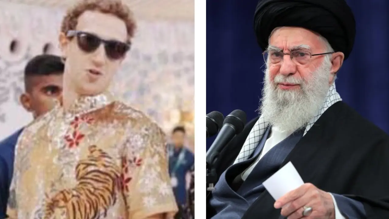Iran Accuses Meta of 'Violating' Supreme Leader Khamenei’s 'Freedom of Speech' · Founder and CEO at Meta Mark Zuckerberg (L) and Iran’s Supreme Leader Ayatollah Ali Khamenei ®