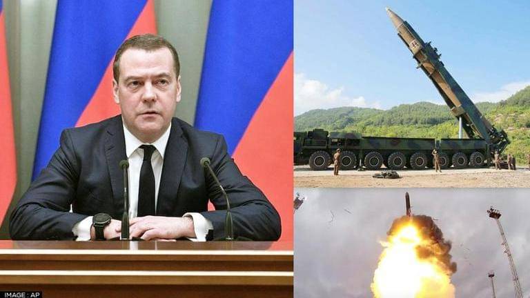 Russia's ex-prez medvedev avers no one wants war but 'threat of nuclear conflict exists'