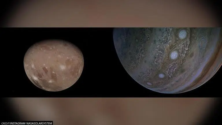 NASA’s Juno captures Jupiter and its icy Moon ‘Ganymede’, watch animated video NASA