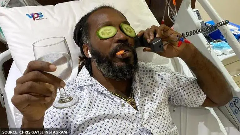 Chris Gayle posts from hospital bed with drink in hand, netizens hail epic 'Universe Boss' Chris Gayle