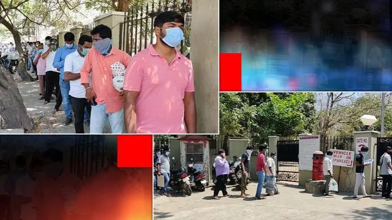 Chennai: Long queue outside Police Commissioner's office for passes to cross state borders Chennai