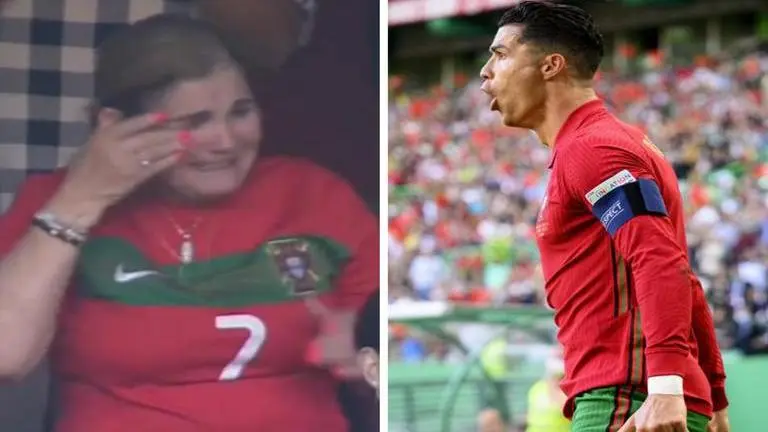 Cristiano Ronaldo's mother fights back tears after CR7 breaks record goal tally; WATCH Cristiano Ronaldo mother in tears