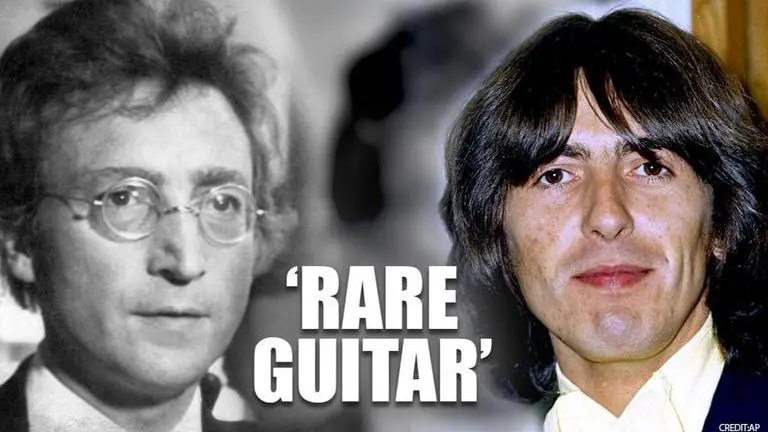 Guitar formerly owned by John Lennon and George Harrison valued at £400,000 Guitar