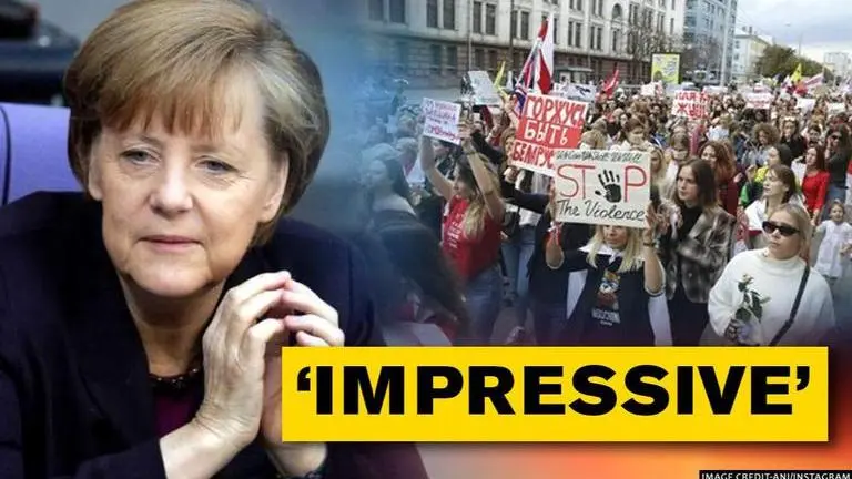 German Chancellor praises bravery of women protesters in Belarus
