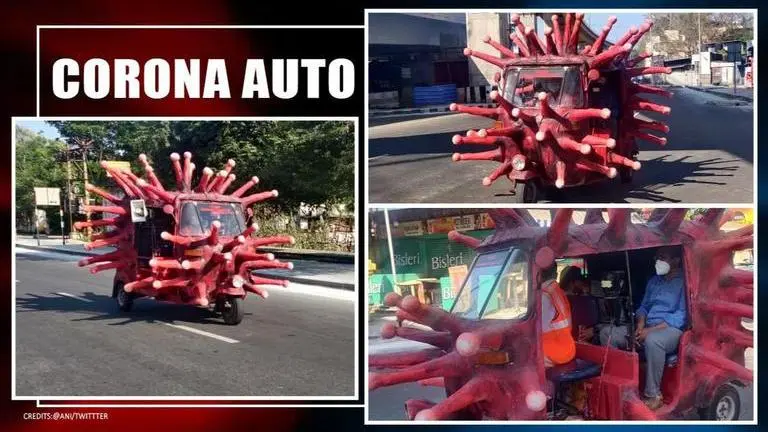 Chennai artist transforms autorickshaw into the shape of Coronavirus to spread awareness Corona Auto