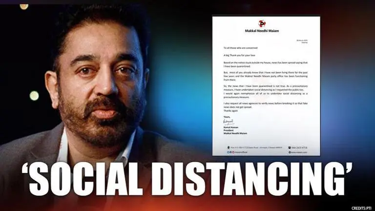 Kamal Haasan debunks fake news that he's been quarantined; read MNM chief's statement here Kamal Haasan