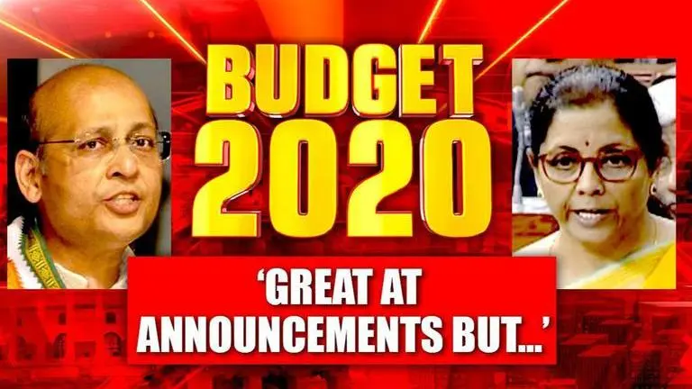 Cong's Abhishek Singhvi taken aback by Centre's 10% nominal GDP growth forecast Union Budget 2020