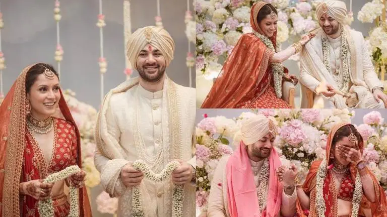 Karan Deol, Drisha Acharya share first photos as husband and wife Karan Deol