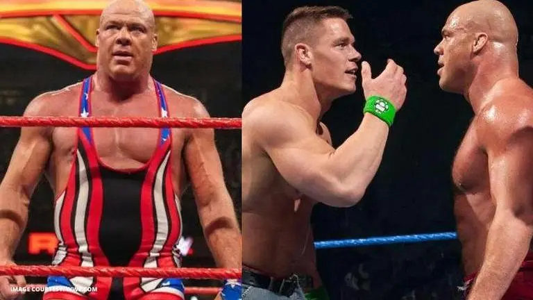 Kurt Angle reveals he wanted John Cena to retire him, but Vince McMahon rejected the idea kurt angle and John Cena
