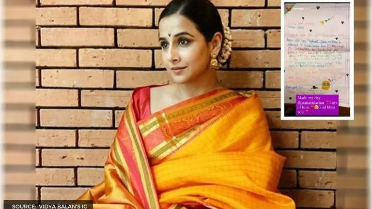 Vidya Balan gets an adorable handwritten note from a 11-year-old fan Vidya Balan