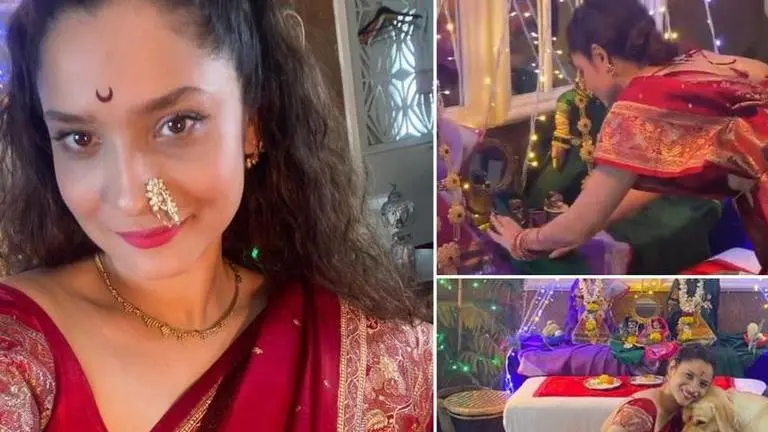 Ankita Lokhande performs Gauri Ganpati pooja with her mother; See photos and videos Ankita Lokhande
