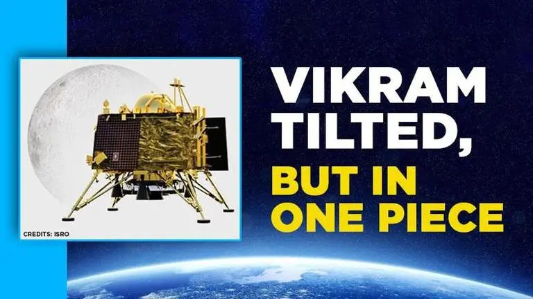 ISRO reveals 'Vikram in a single piece, in a tilted position' on Moon ISRO