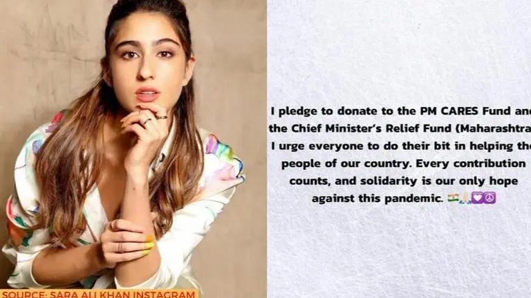 Sara Ali Khan donates to PM Fund, urges fans 'do a good deed' for 'those in need' sara ali khan