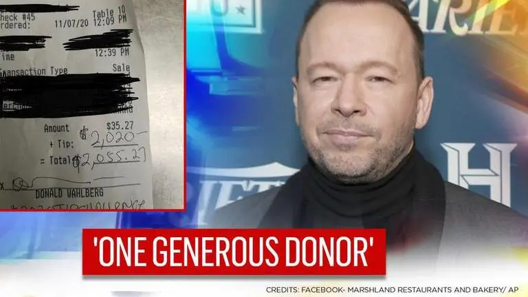 Donnie Wahlberg leaves $$2,020 tip on $35 bill, restaurant shares photo