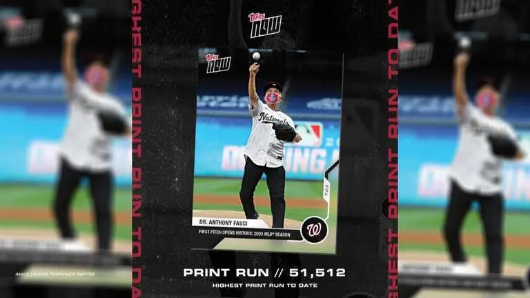 Anthony Fauci first-pitch baseball card sets all-time sales record in just 24 hours Anthony Fauci first-pitch baseball card
