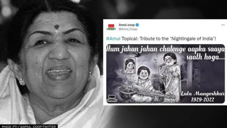 Lata Mangeshkar's demise: Amul pays tribute to ‘Nightingale of India’ with doodle Lata Mangeshkar