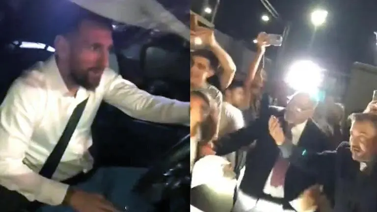 Lionel Messi gets mobbed as he attends relative's birthday in hometown Rosario; WATCH Lionel Messi mobbed