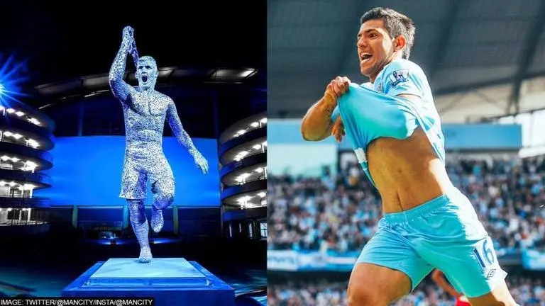 Sergio Aguero's statue unveiled at Manchester City's Etihad Stadium on '93:20' anniversary Sergio Aguero statue unveiled