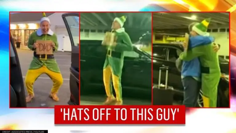 'Good way to break the ice': Man recreates 'Elf' scene while meeting father for first time Man