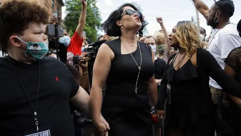 US: Protesters march in Long Beach over Floyd death Protesters march in Long Beach over Floyd death