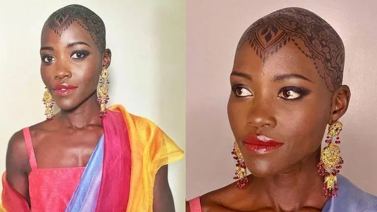 Lupita Nyong’o rocks Mehendi on bald head, dons saree for Mira Nair’s musical Lupita Nyong’o