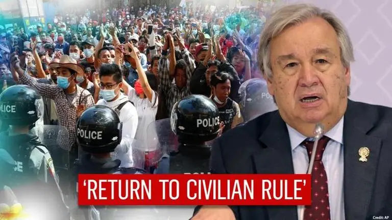 On Myanmar, UN chief & US govt condemn police brutality on agitating shipyard workers Myanmar coup