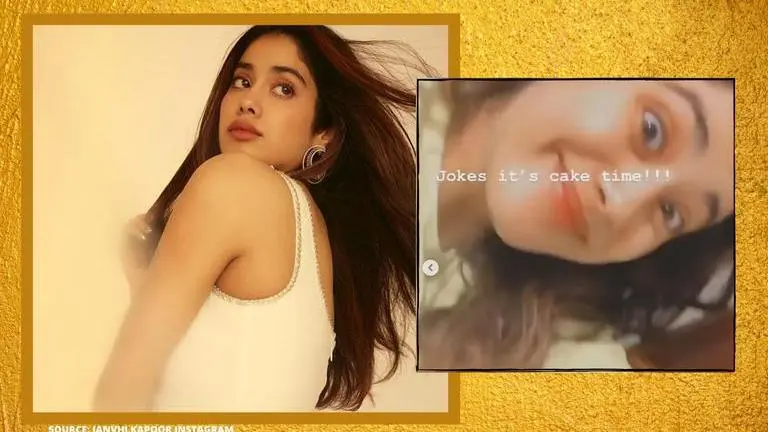 Janhvi Kapoor craves for cake right before bed, treats herself with one in a goofy video Janhvi Kapoor