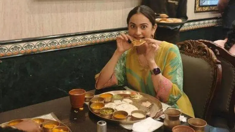 Rakul Preet Singh relishes Gujarati Thali on her trip to Ahmedabad | Photos rakul preet