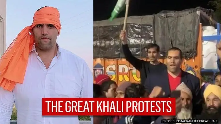 The Great Khali joins farmers' protest outside Delhi, chants 'Jai Jawan Jai Kisan' WWE champion