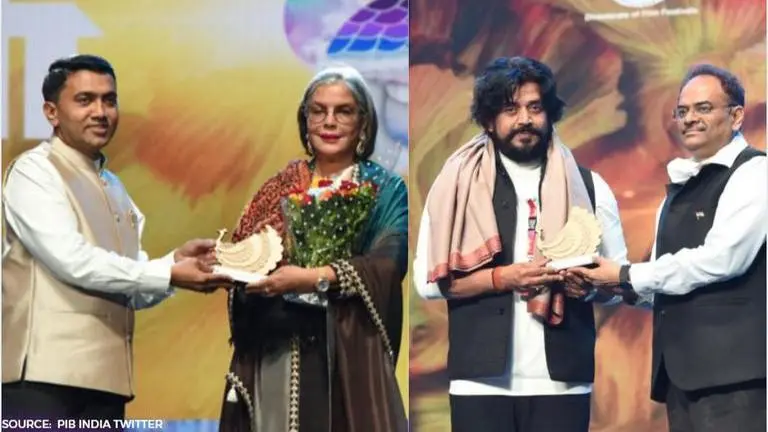 Zeenat Aman and Ravi Kishan felicitated at the closing ceremony of 51st edition of IFFI IFFI